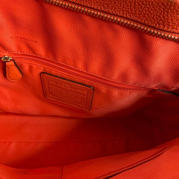 Coach orange leather tote bag - Picture 4 of 8